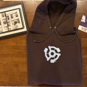 Stereo Skateboards Size Large Hoodie with blue 45 symbol. Size Large